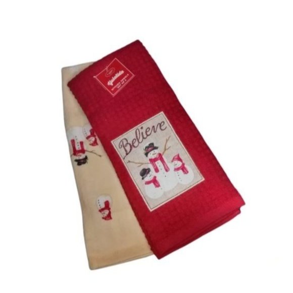 St. Nicholas Snowman Kitchen Towels - Picture 2 of 9